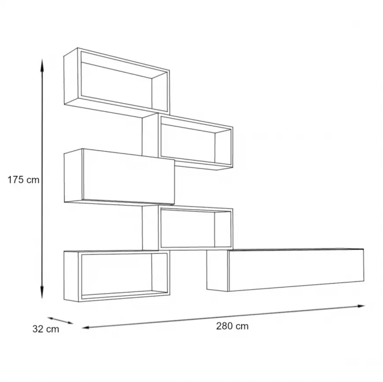 Blox regal 280x32x175 belo/crni