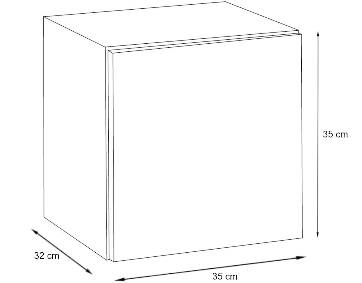 Blox zidna polica 1 vrata 35x32x35 bela