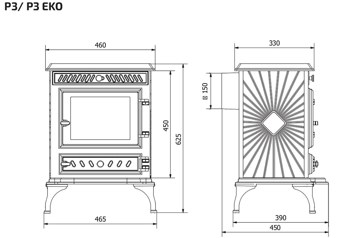 Kamin P3 7,4kW