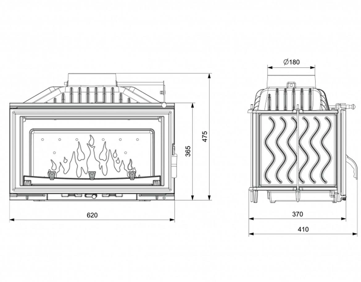 Ložište za kamin W15 9,4KW