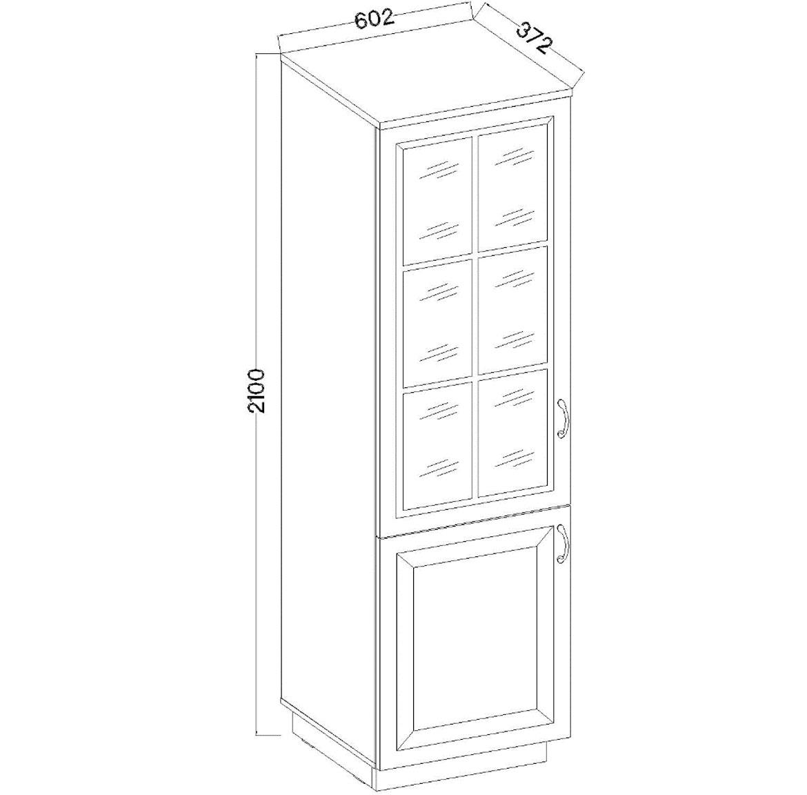 Flavia vitrina 2 vrata 60x37x210 hrast/bela