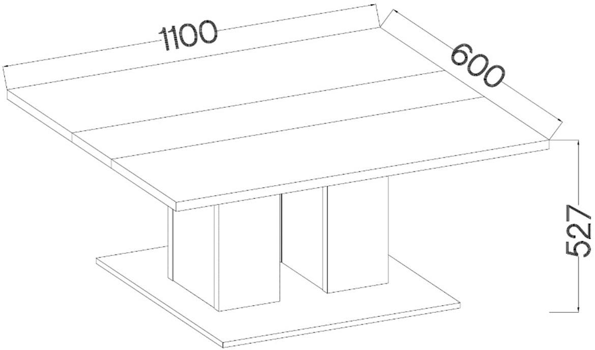 Boston klub sto 110x60x54 tamni hrast/crni