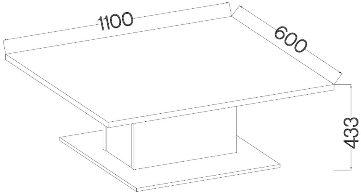 Denver klub sto 110x60x44 tamni hrast