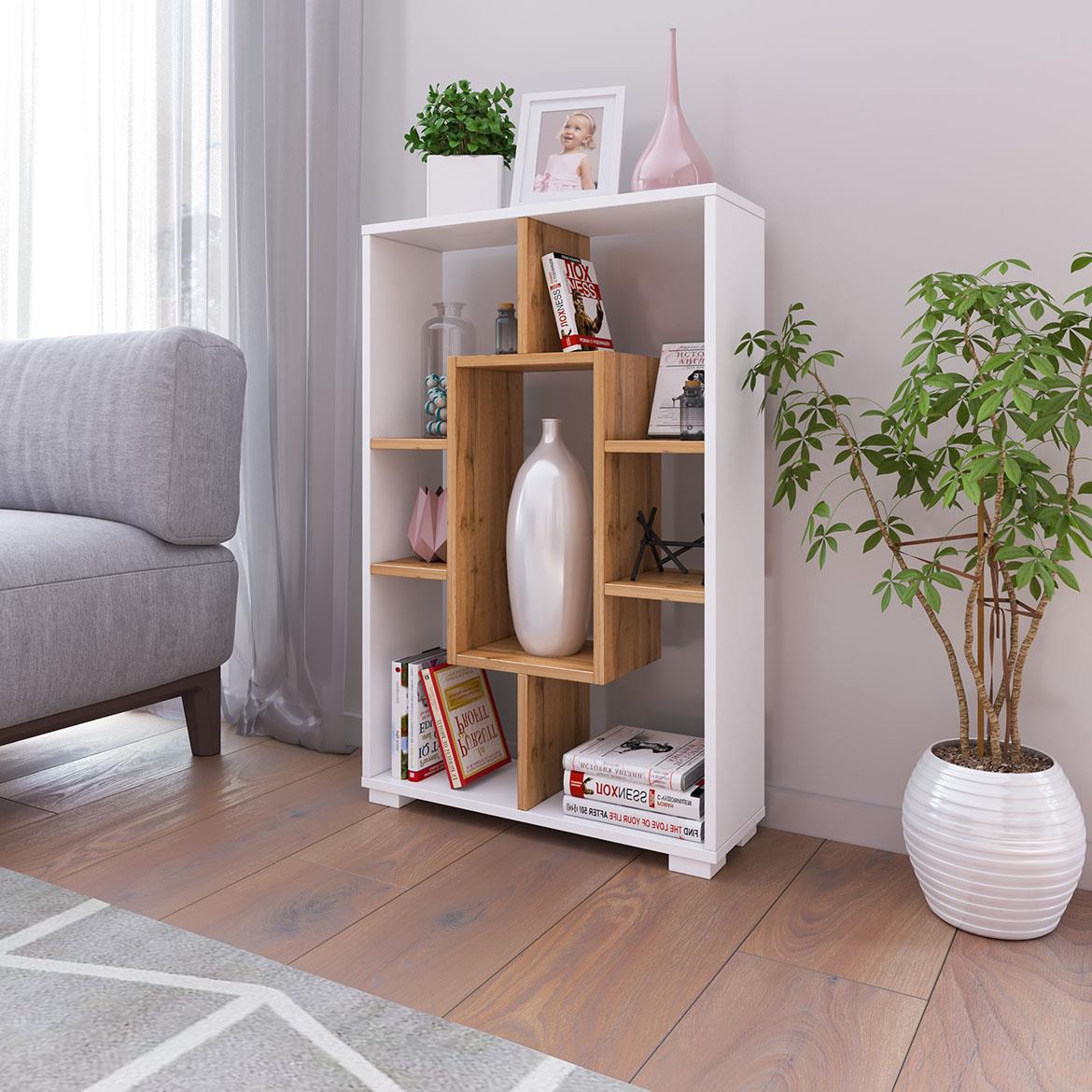 Solis polica 60,2x20,1x92,5 natur/bela