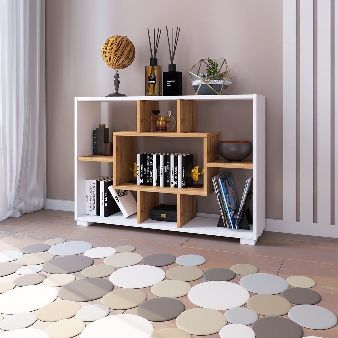 Solis polica 60,2x20,1x92,5 natur/bela