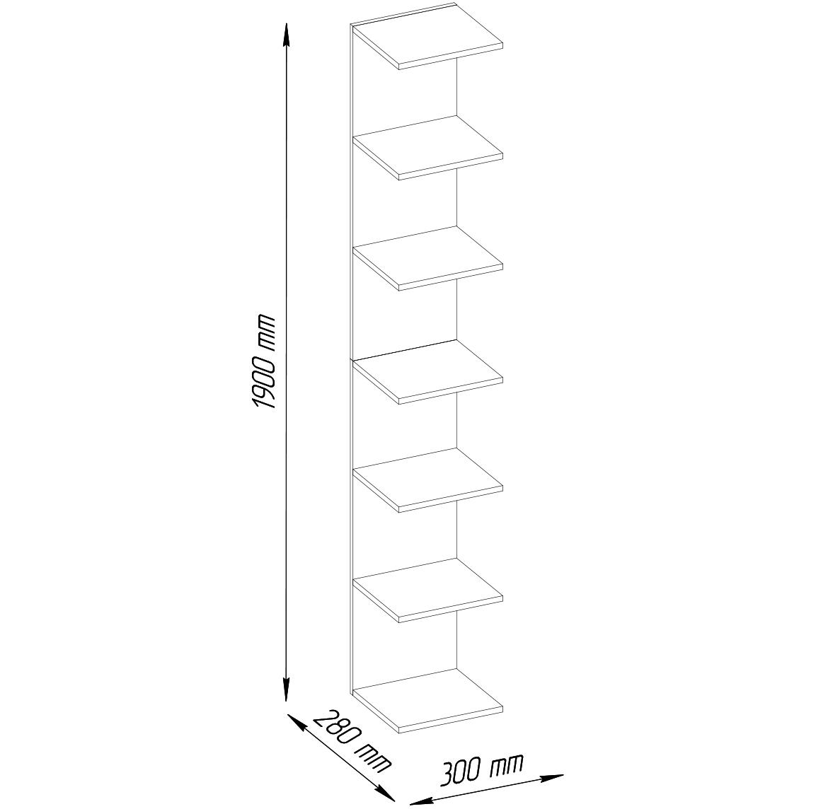 Essen Polica 6 Otvora 30x28x190 Natur Emmezeta Webshop