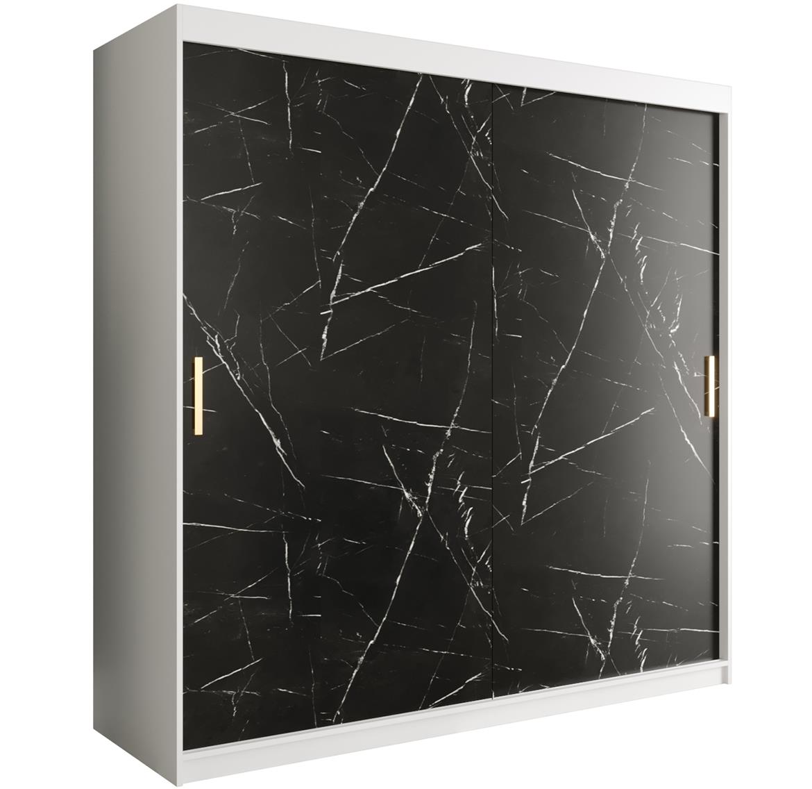 Marble ormar 2 vrata 200x62x200 belo/crni