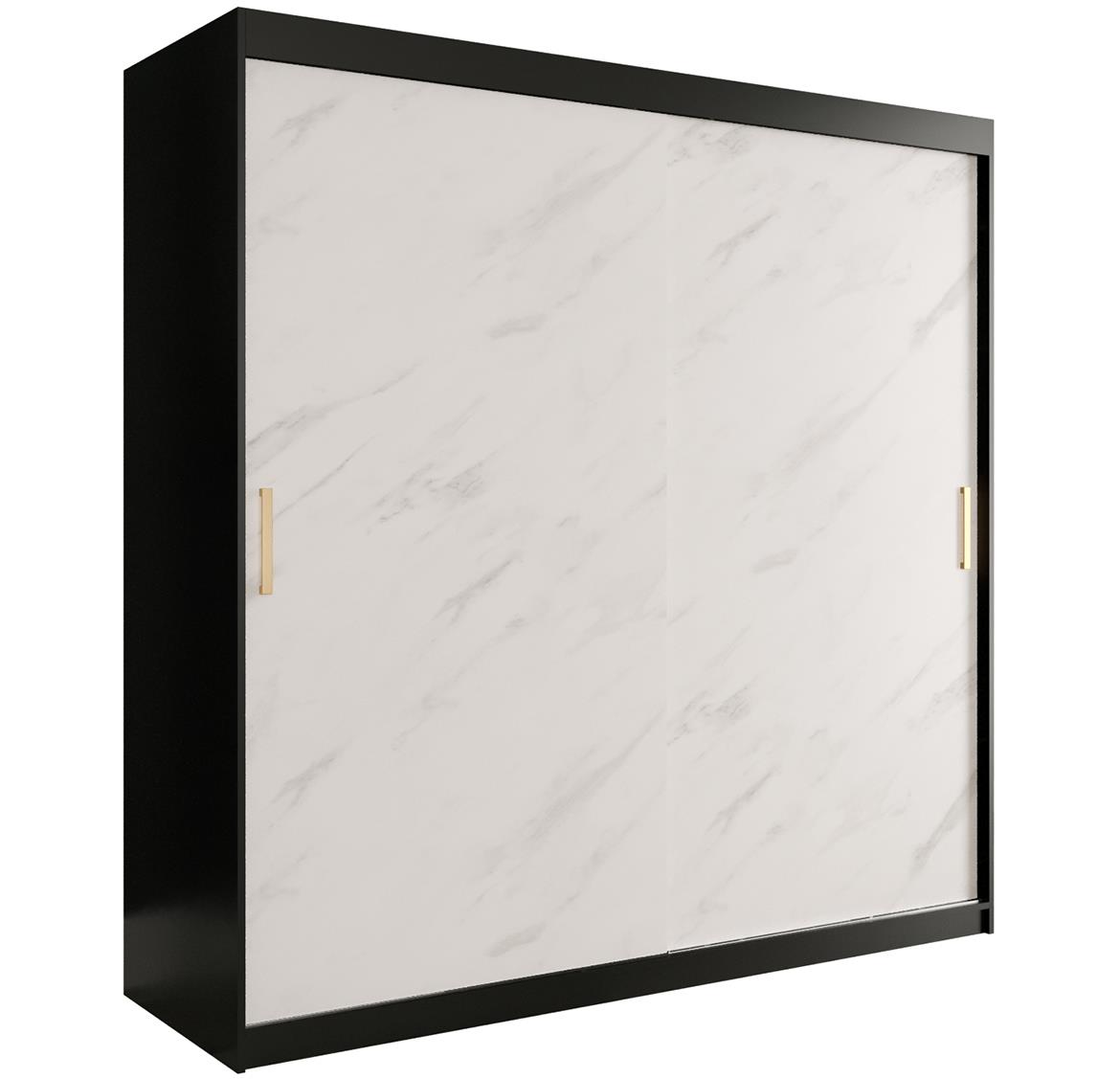 Marble ormar 2 vrata 200x62x200 crno/beli