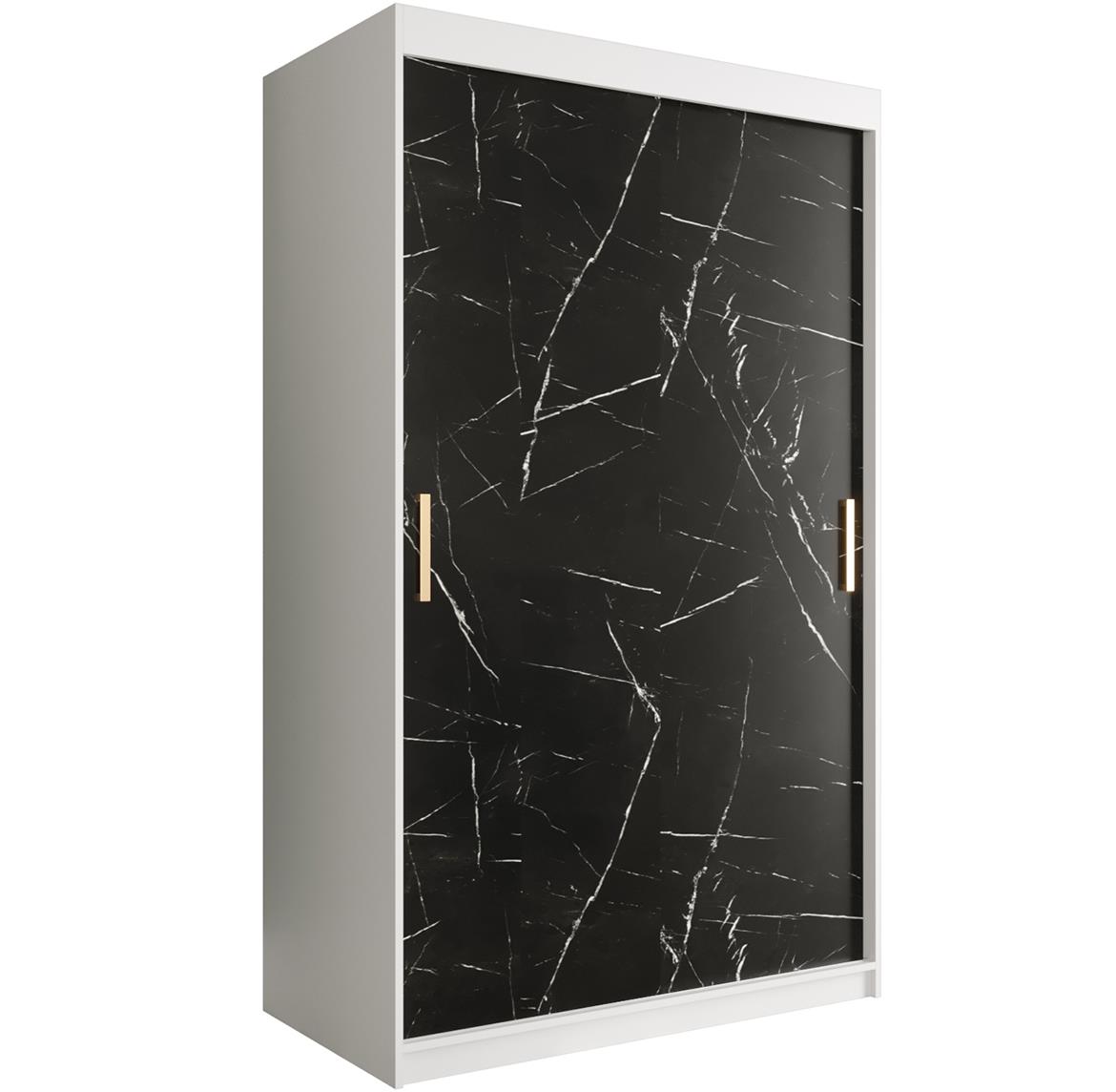 Marble ormar 2 vrata 120x62x200 belo/crni