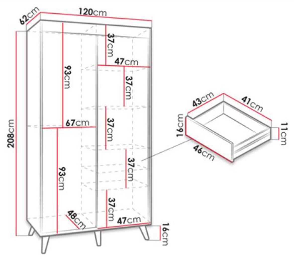 Set ladica (2KOM) 46x43x16 crna