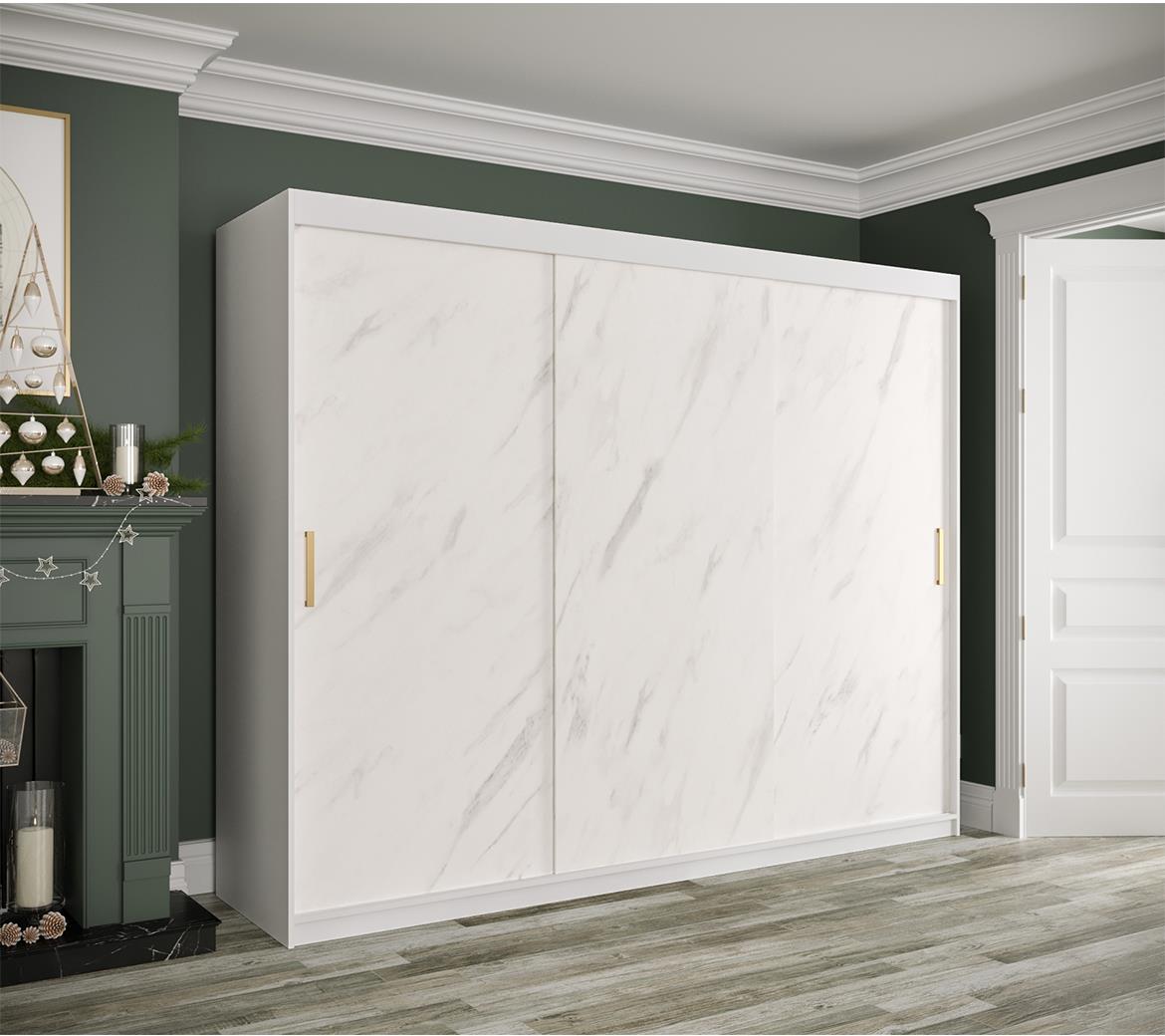 Marble ormar 3 vrata 250x62x200 beli