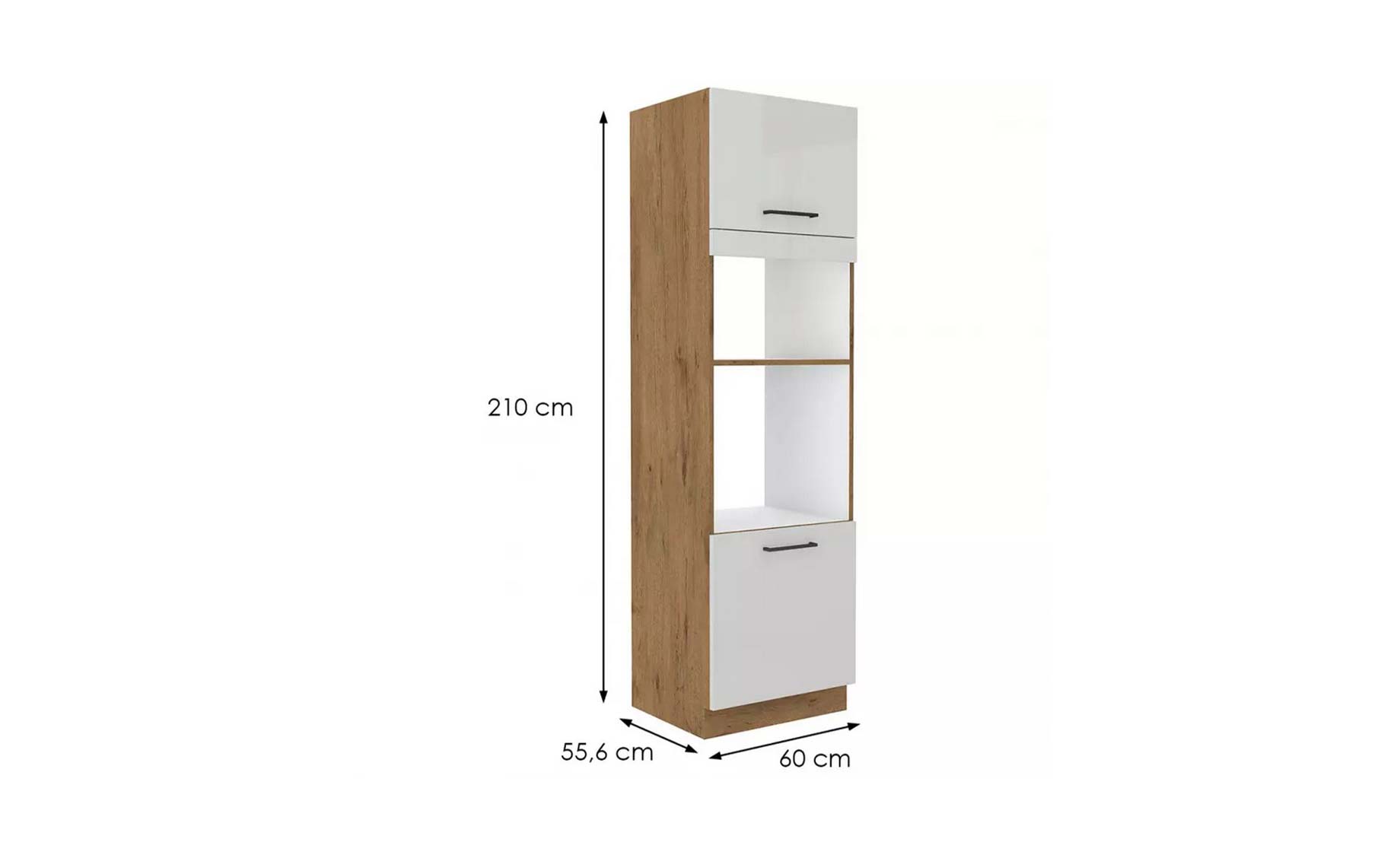 Vigo HG 60dpm-210 2f ormar 2vrata+2otvora za rernu 60x55x210 bela visoki sjaj