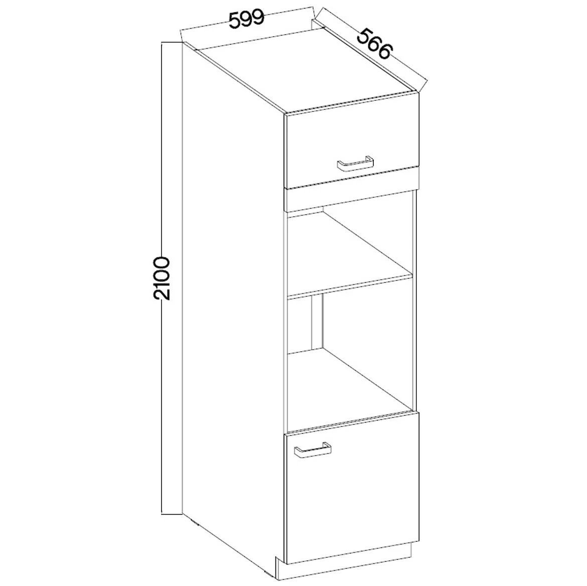 Vigo HG 60dpm-210 2f ormar 2vrata+2otvora za rernu 60x55x210 bela visoki sjaj