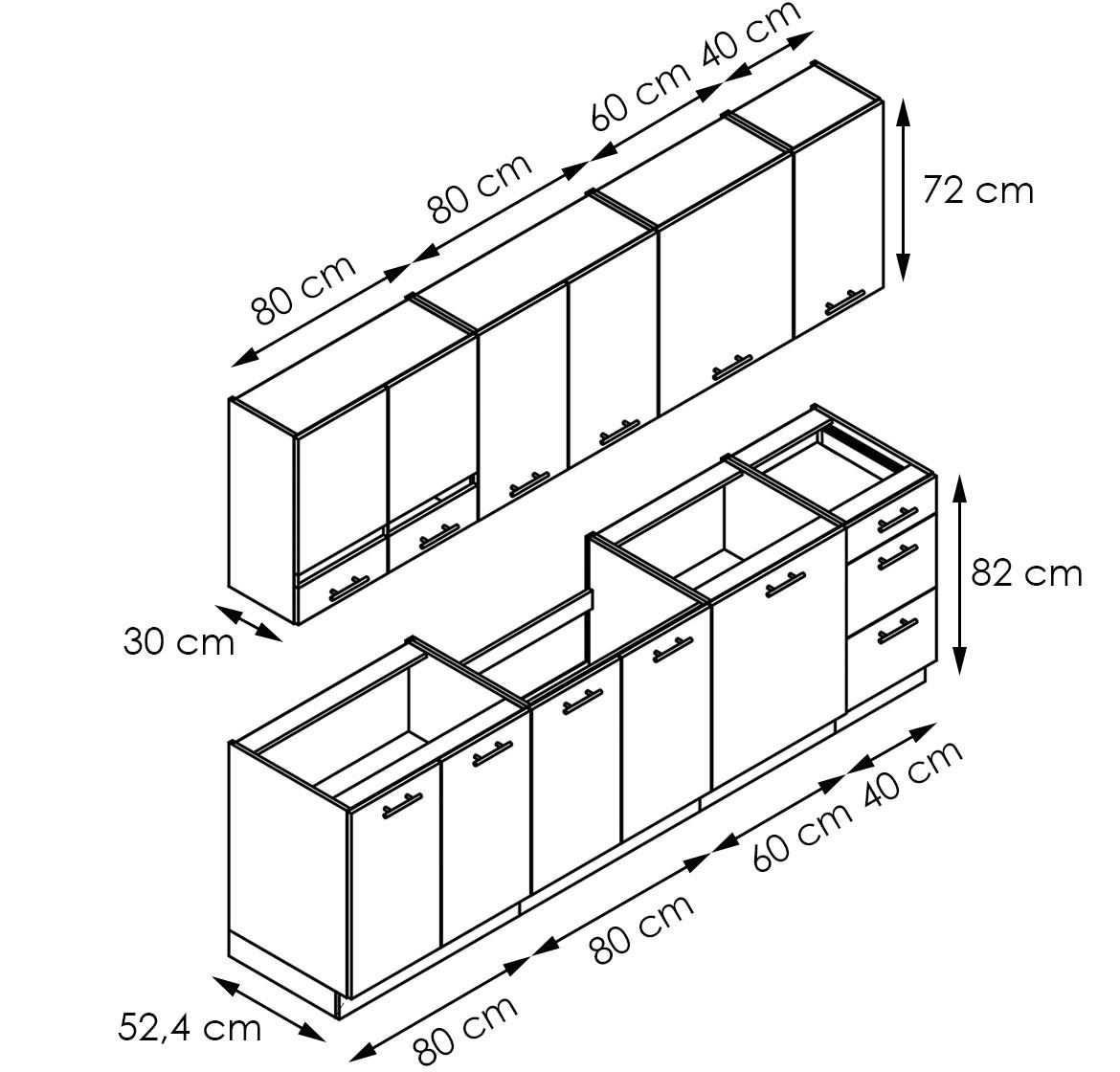 Adele blok kuhinja 260x52,4x213,3 bela