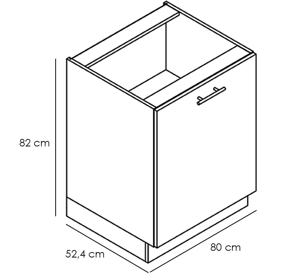 Bono kuhinjski element 1 vrata 60x52,4x82 natur/beli