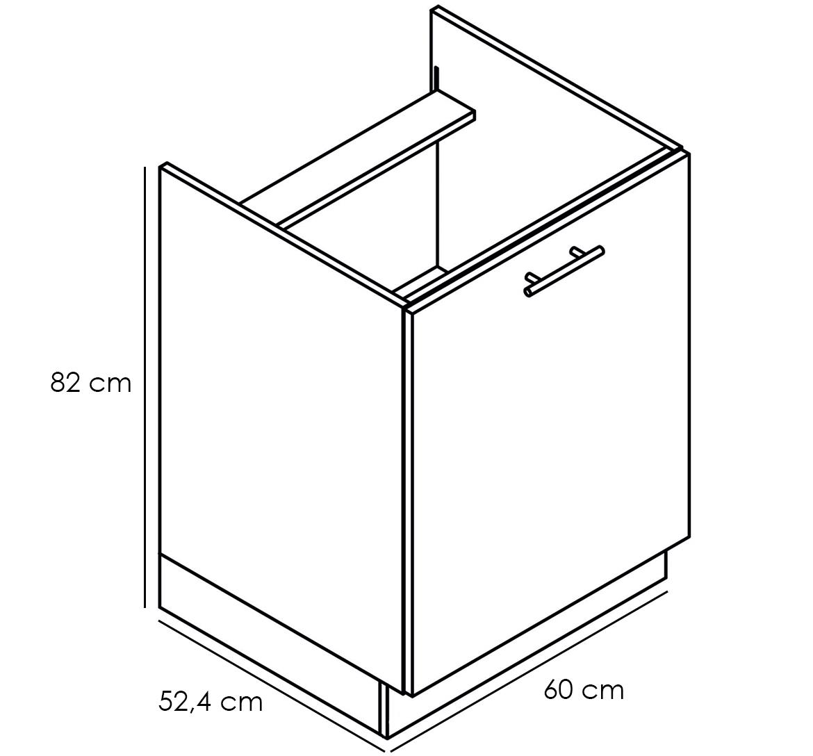 Bono kuhinjski element 1 vrata 60x52,4x82 hrast/beli