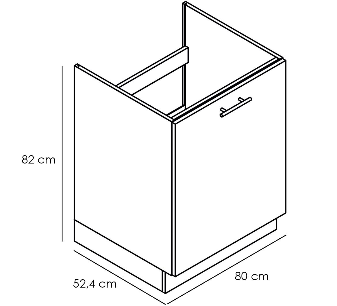 Bono kuhinjski element 1 vrata 60x52,4x82 hrast/beli