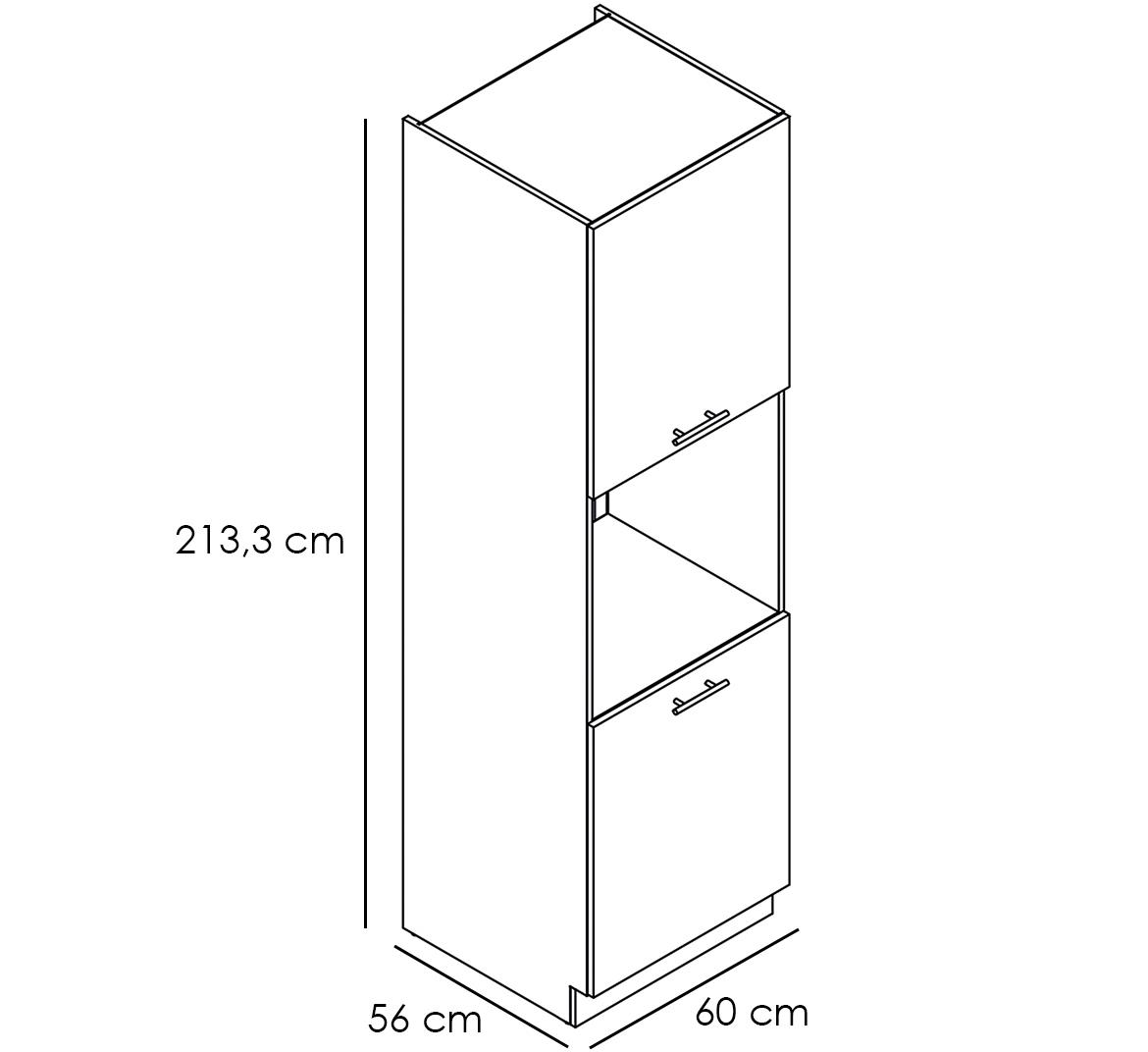 Bono kuhinjski element za rernu 2 vrata 60x56x213,3 natur/beli