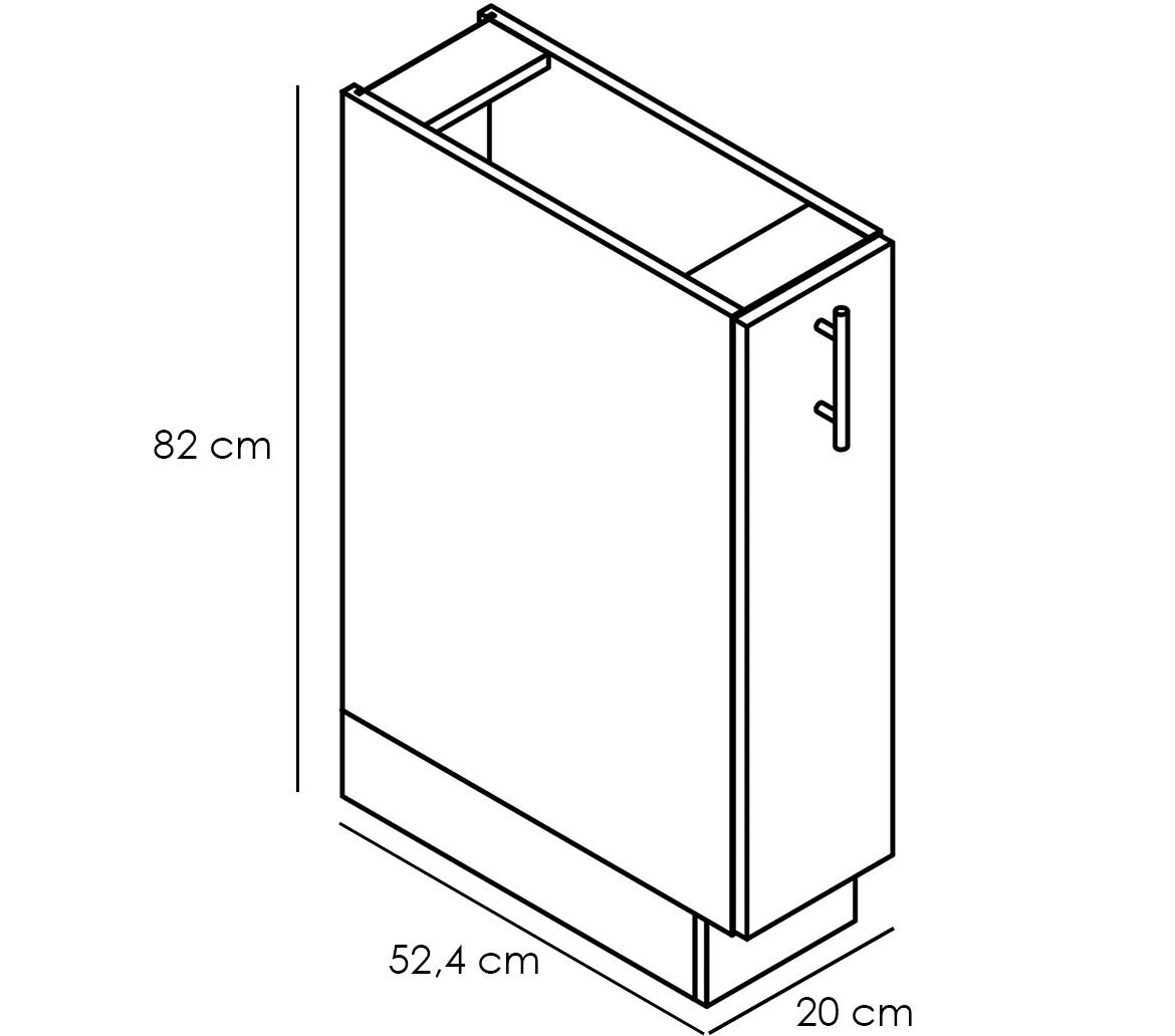 Bono kuhinjski element 1 fioka 20x52,4x82 hrast/beli