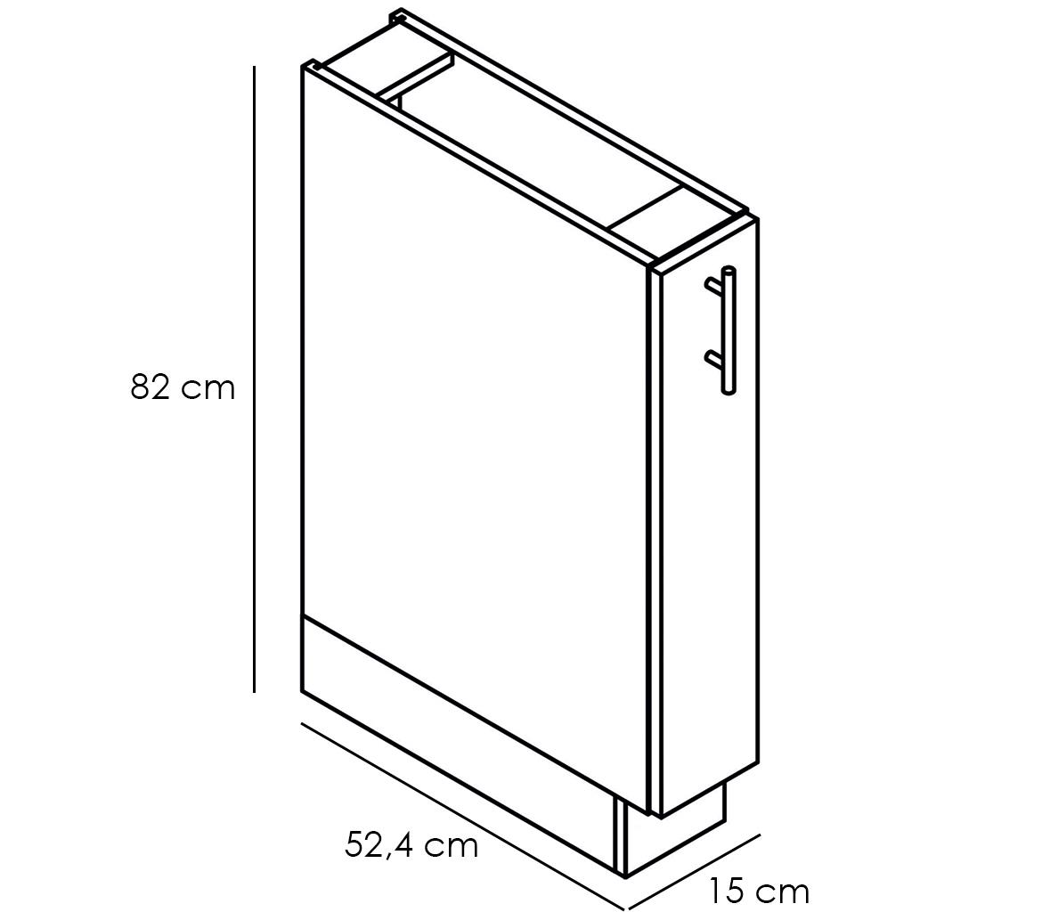 Adele kuhinjski element 1 fioka 15x52,4x82 sivi/beli