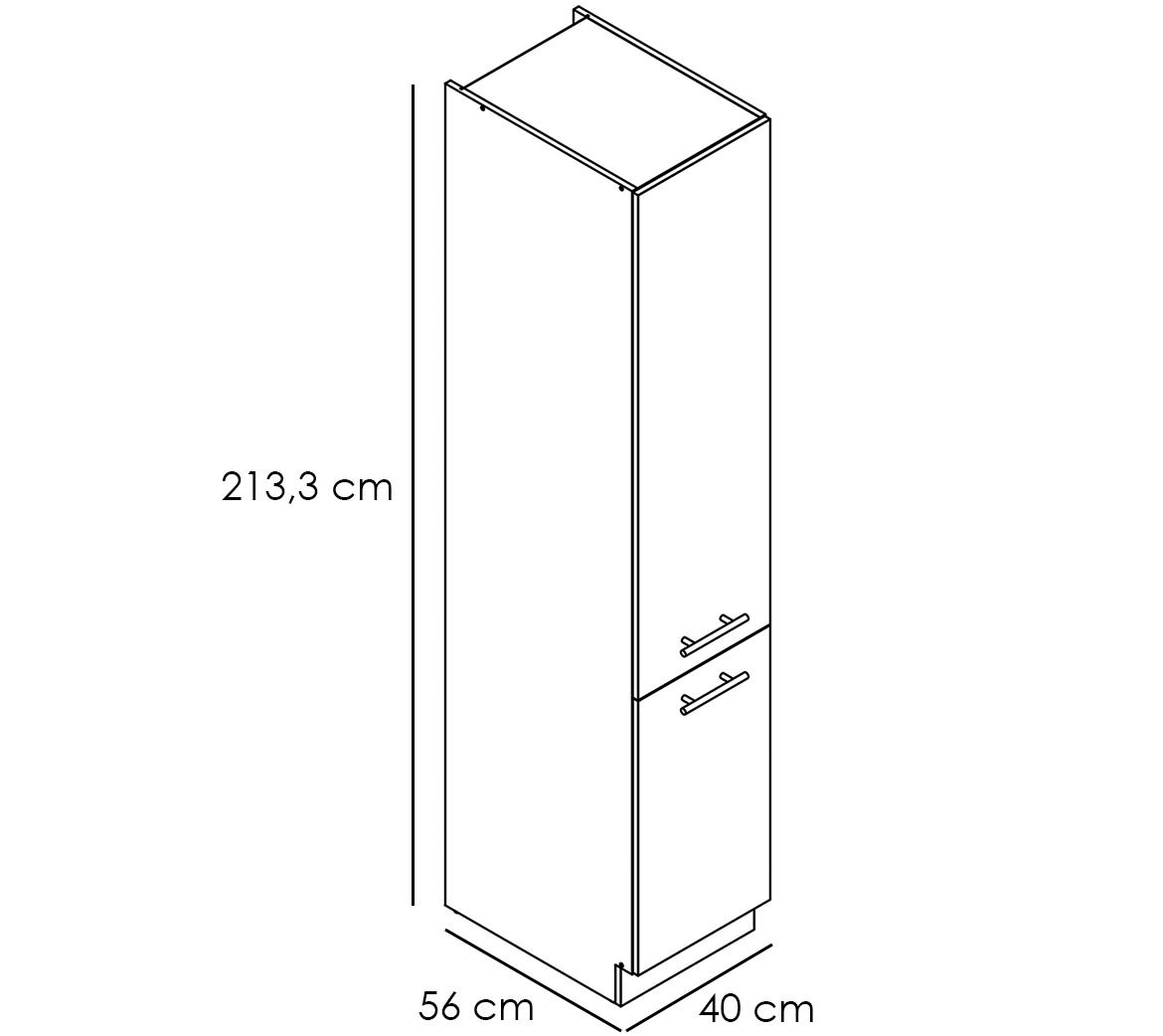 Adele kuhinjski element 2 vrata 40x52,4x213,3 sivi/beli