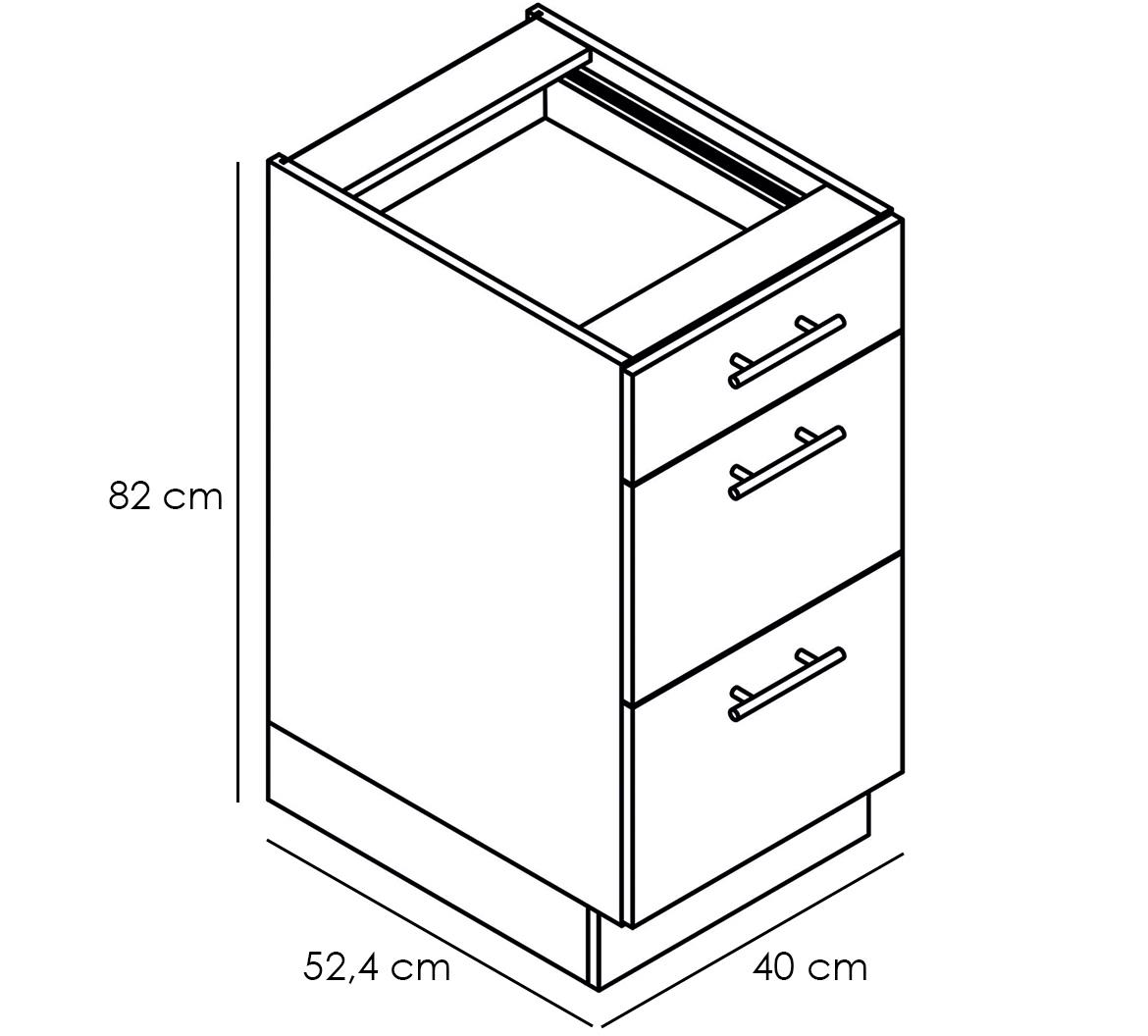 Kuhinjski Ormaric Adele D40s 3 Beli Emmezeta Webshop