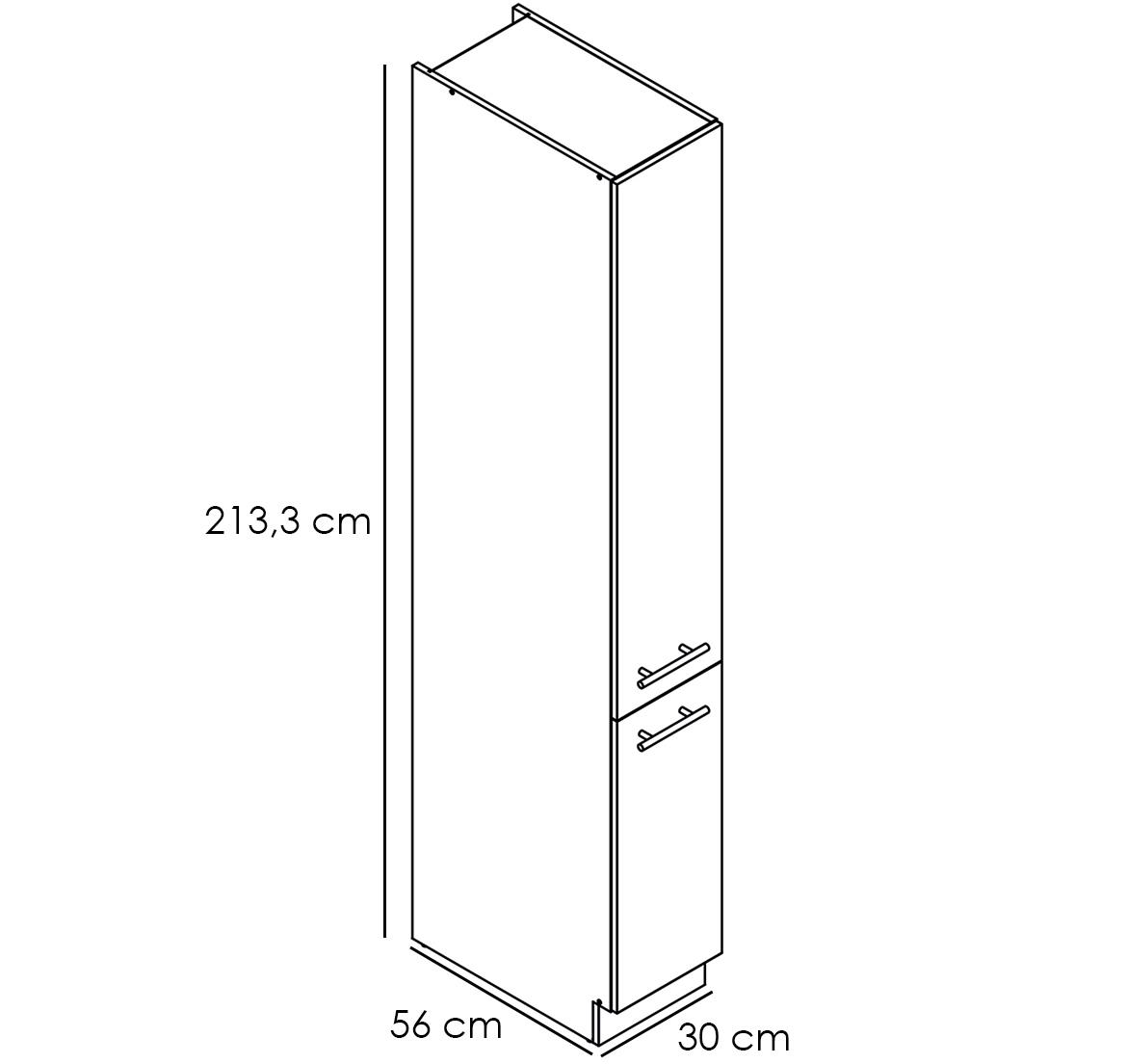 Adele kuhinjski element 2 fioke 30x56x213,3 sivi/beli