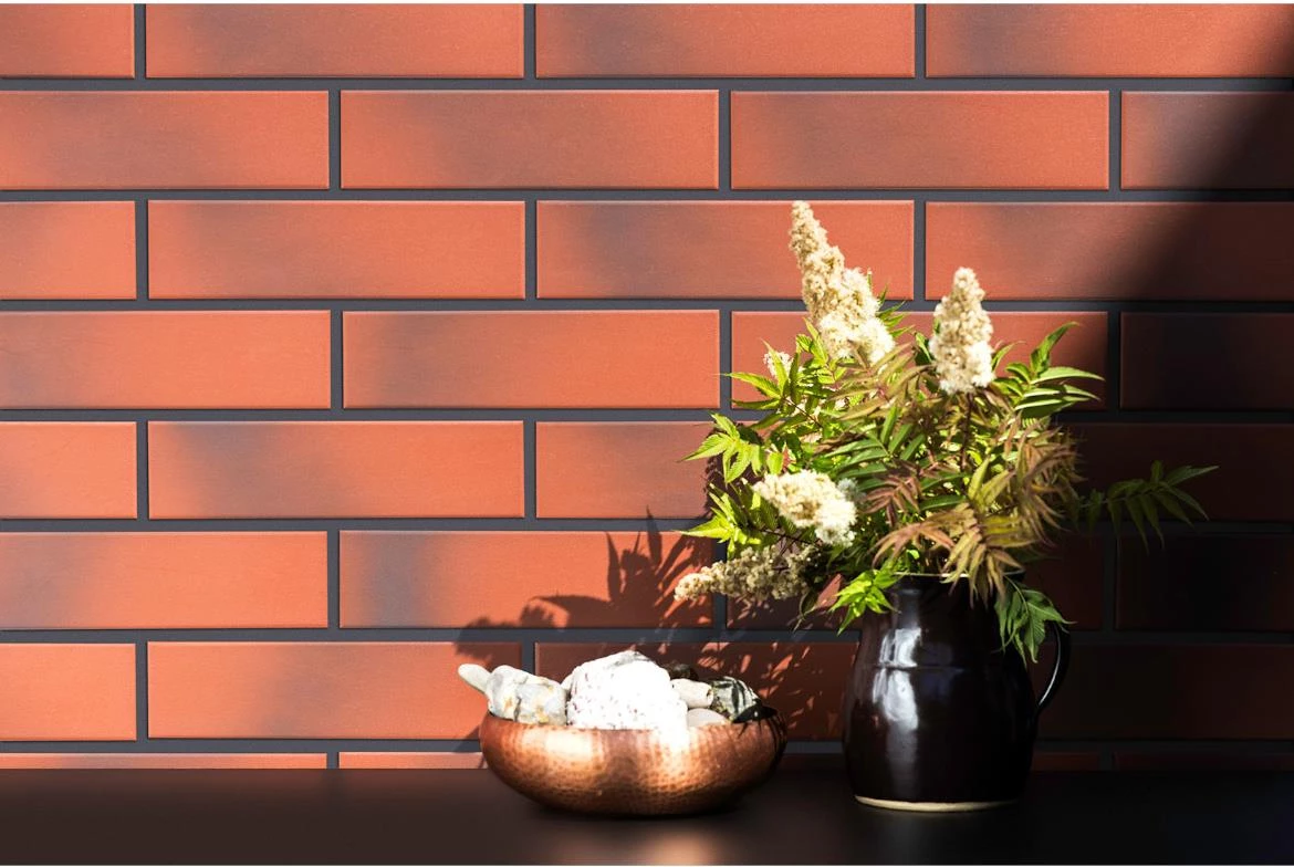 Klinker plocice Elewacja cieniowana gladka rot 24,5/6,5