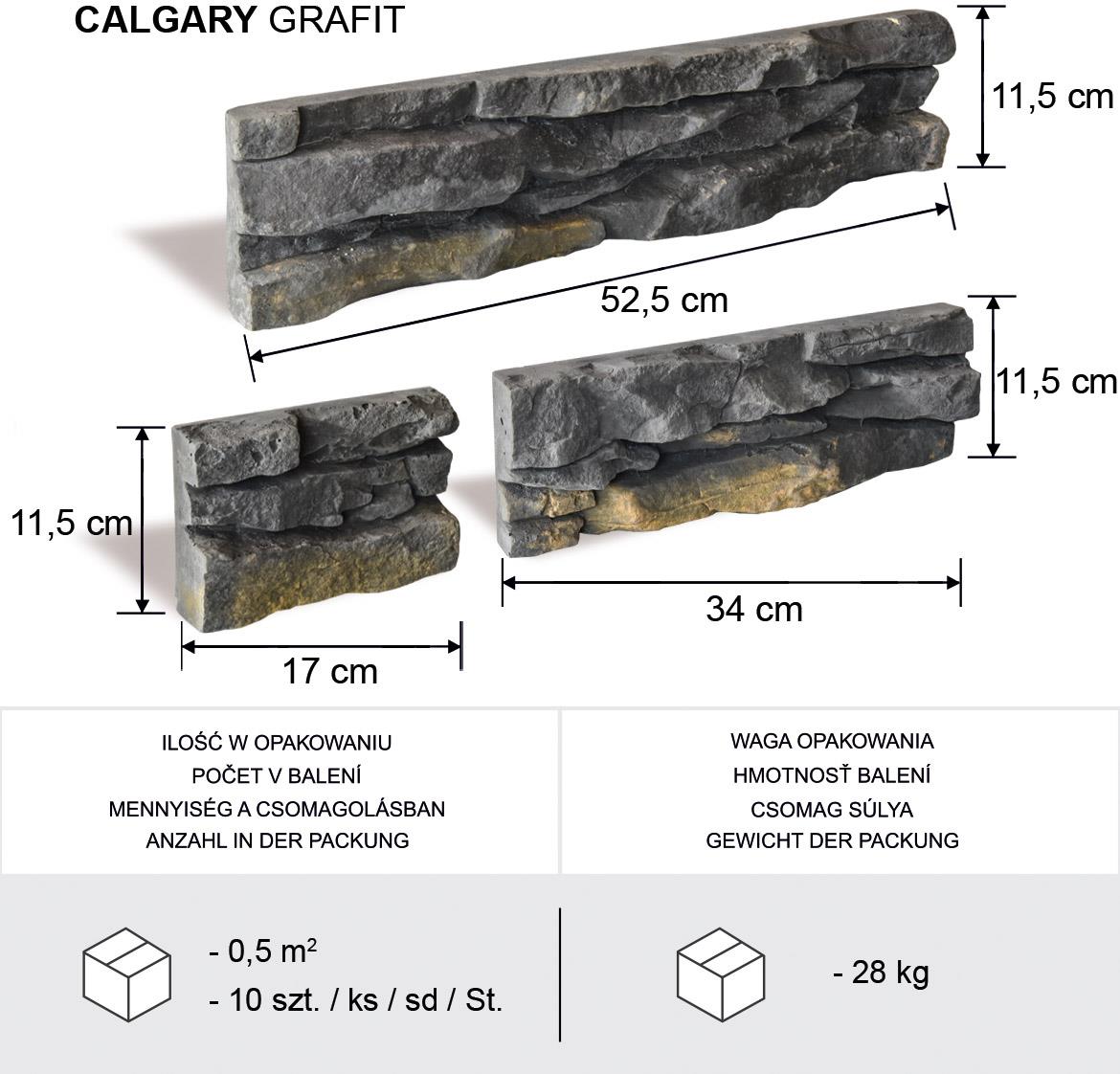 Betonski kamen Calgary Graphite