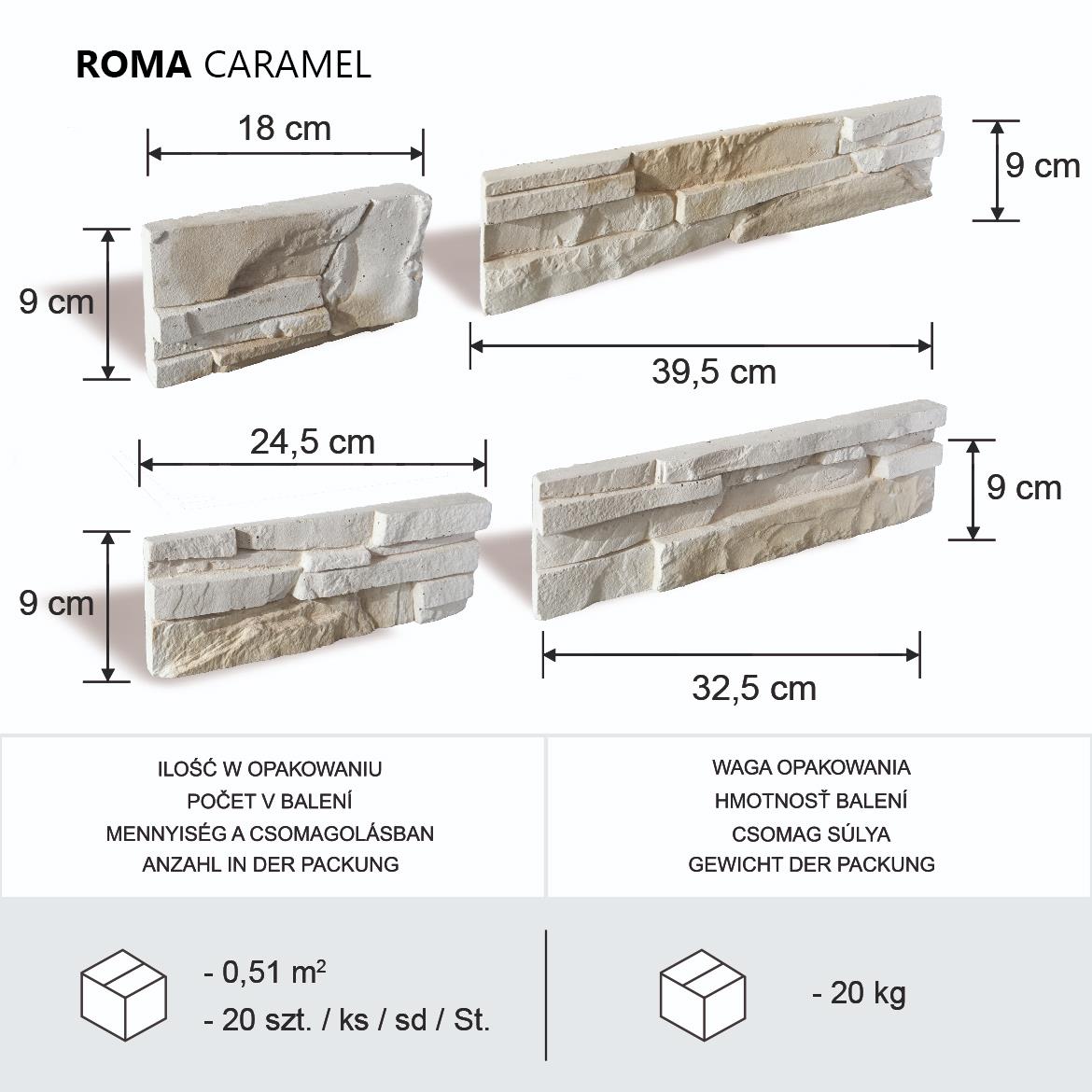 Betonski kamen Roma Caramel