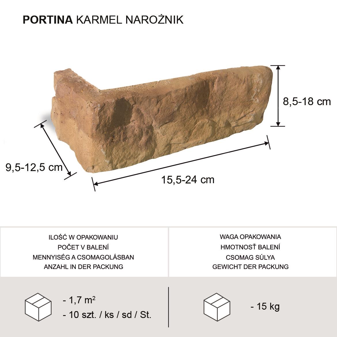 Betonski kameni ugao Portina Karmel