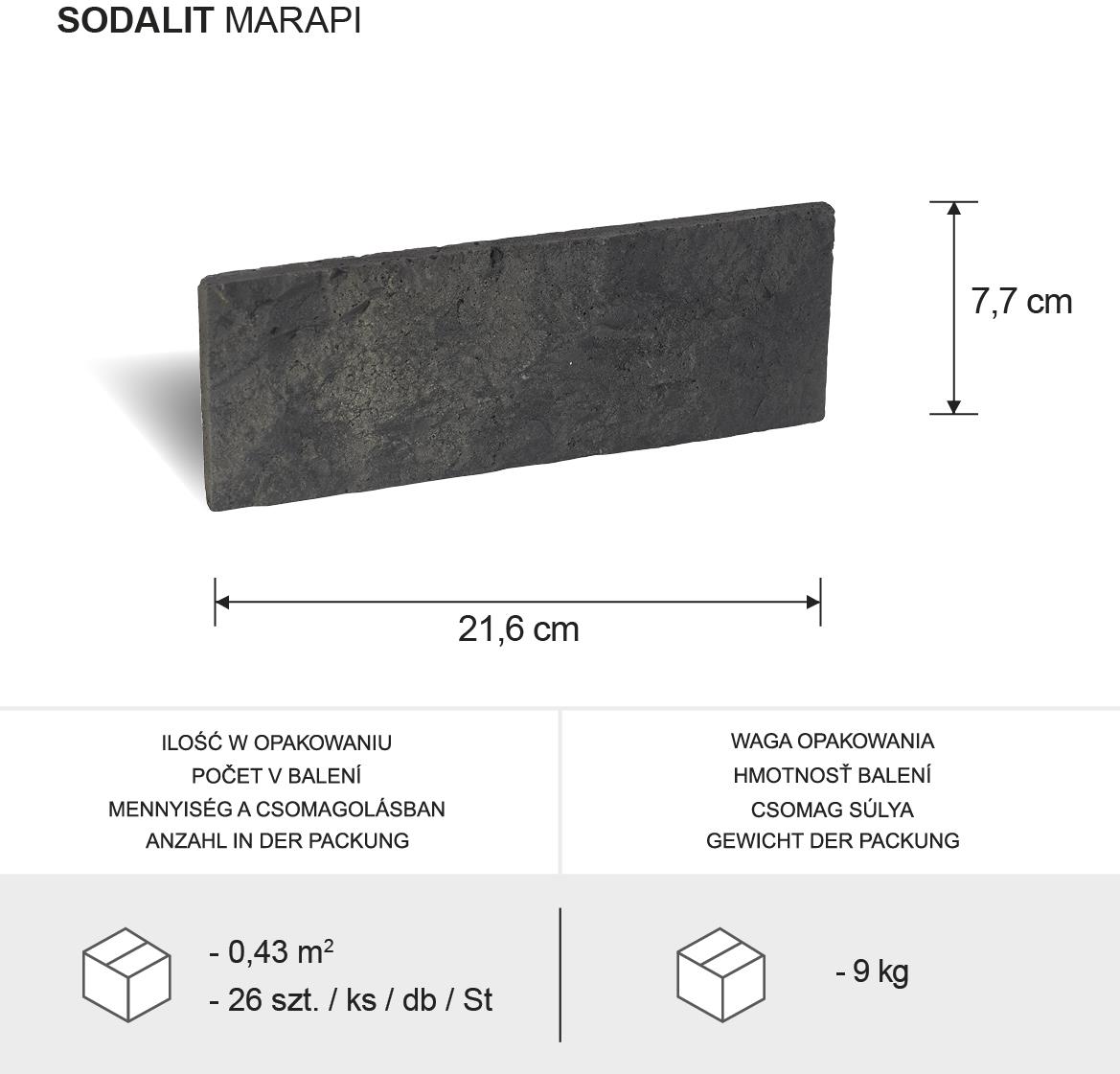 Betonski kamen Sodalit Graphite