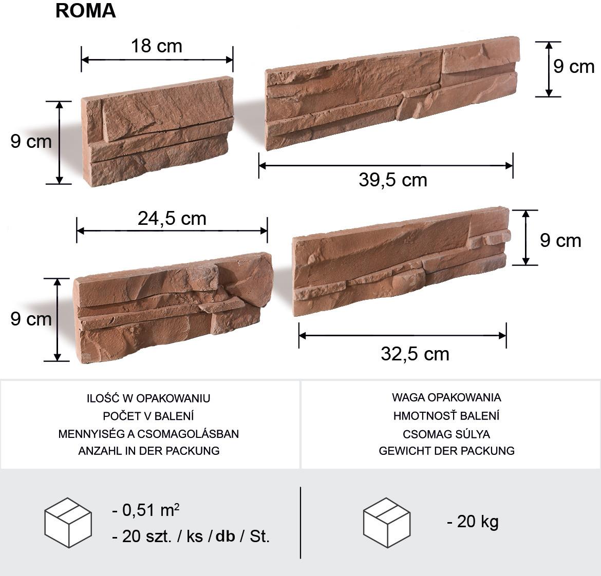 Betonski kamen Roma Bronza