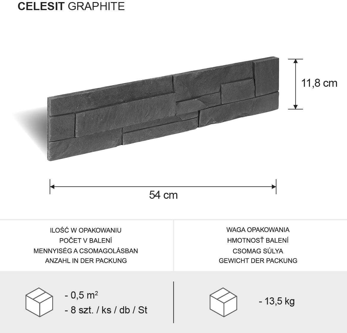 Betonski kamen Celesite Graphite