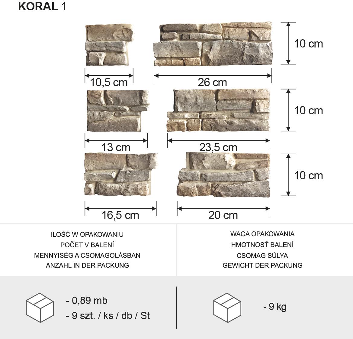 Betonski kameni ugao Coral