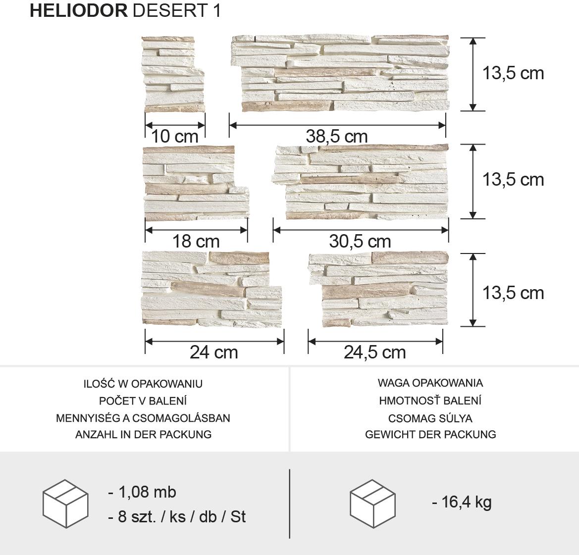 Betonski kameni ugao Heliodor Desert 1