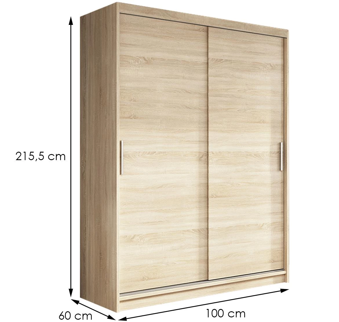 Nico ormar 2 vrata 100x60x215,5 natur (sonoma hrast)