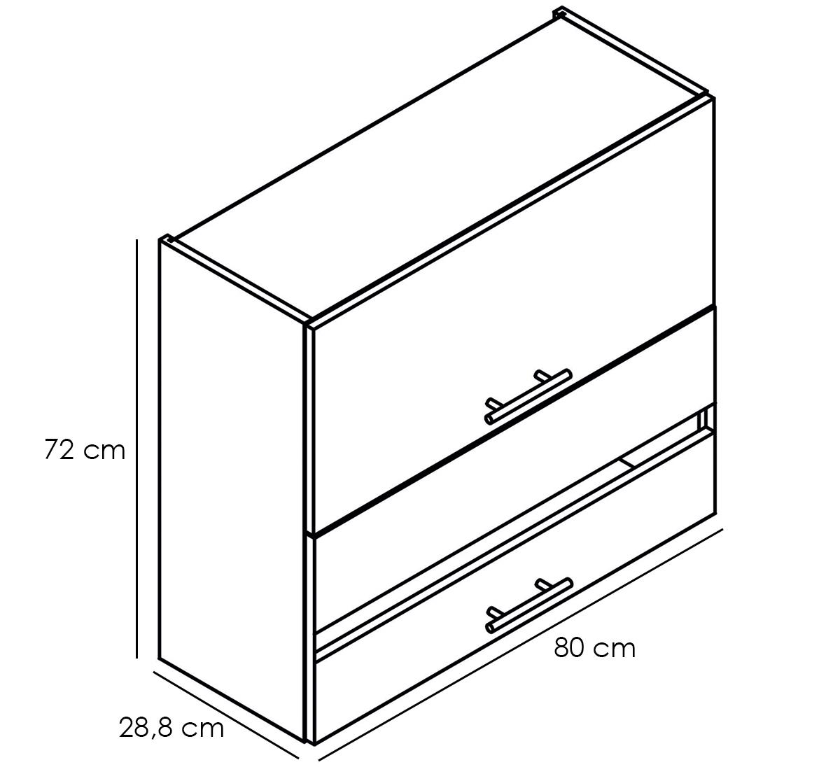 Bono kuhinjski element 2 vrata 80x30x72 tamni hrast/bijeli