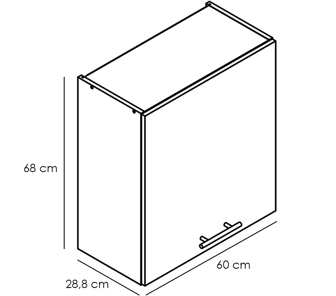 Bono kuhinjski element 1 vrata 60x30x68 tamni hrast/bijeli