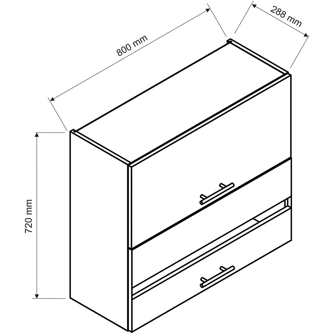 Kuhinjski element Oscar 2 vrata 80x30x72 mat bela/bela visoki sijaj