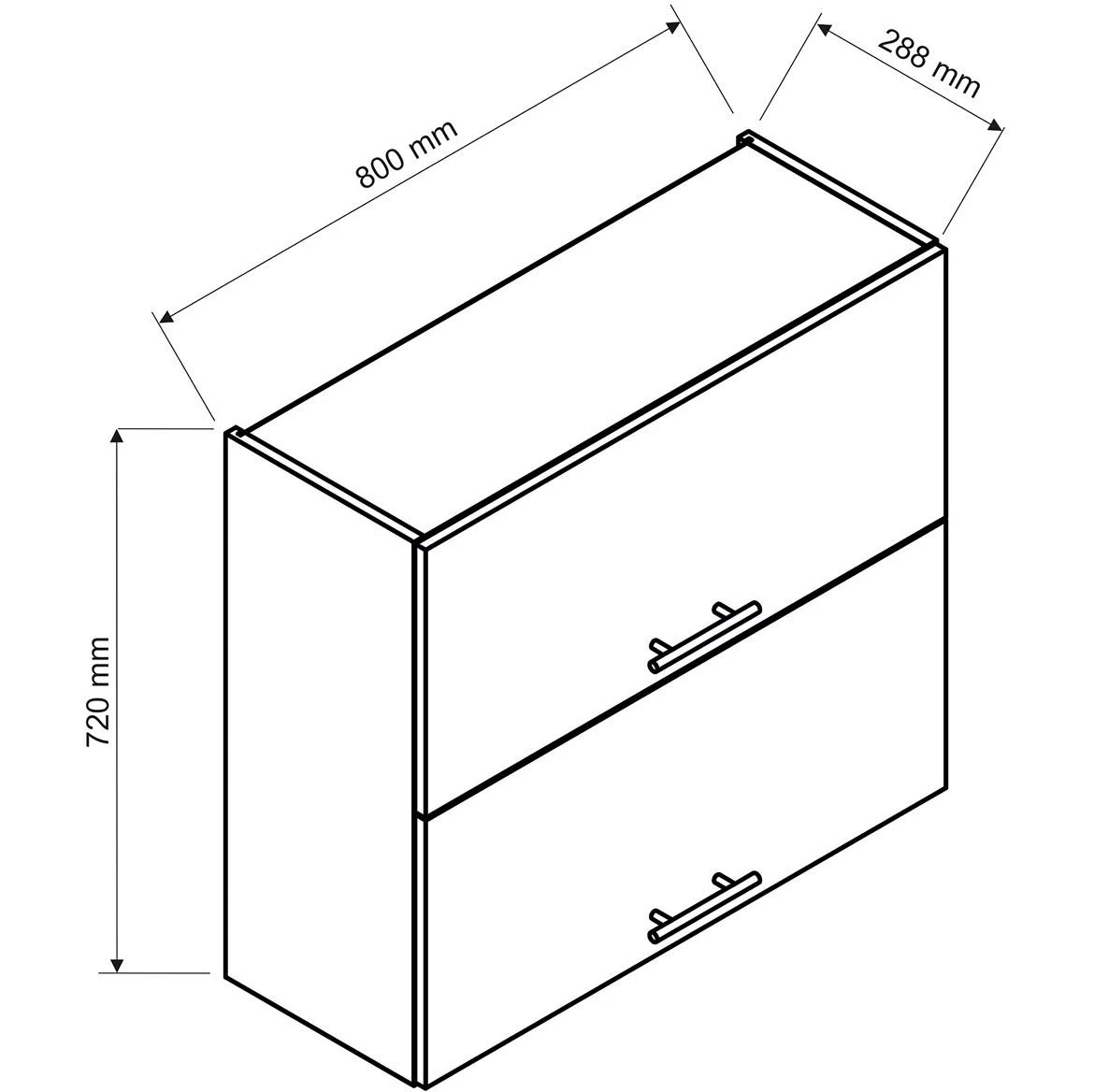 Oscar kuhinjski element 2 vrata 80x30x72 mat bijeli/bijeli visoki sjaj
