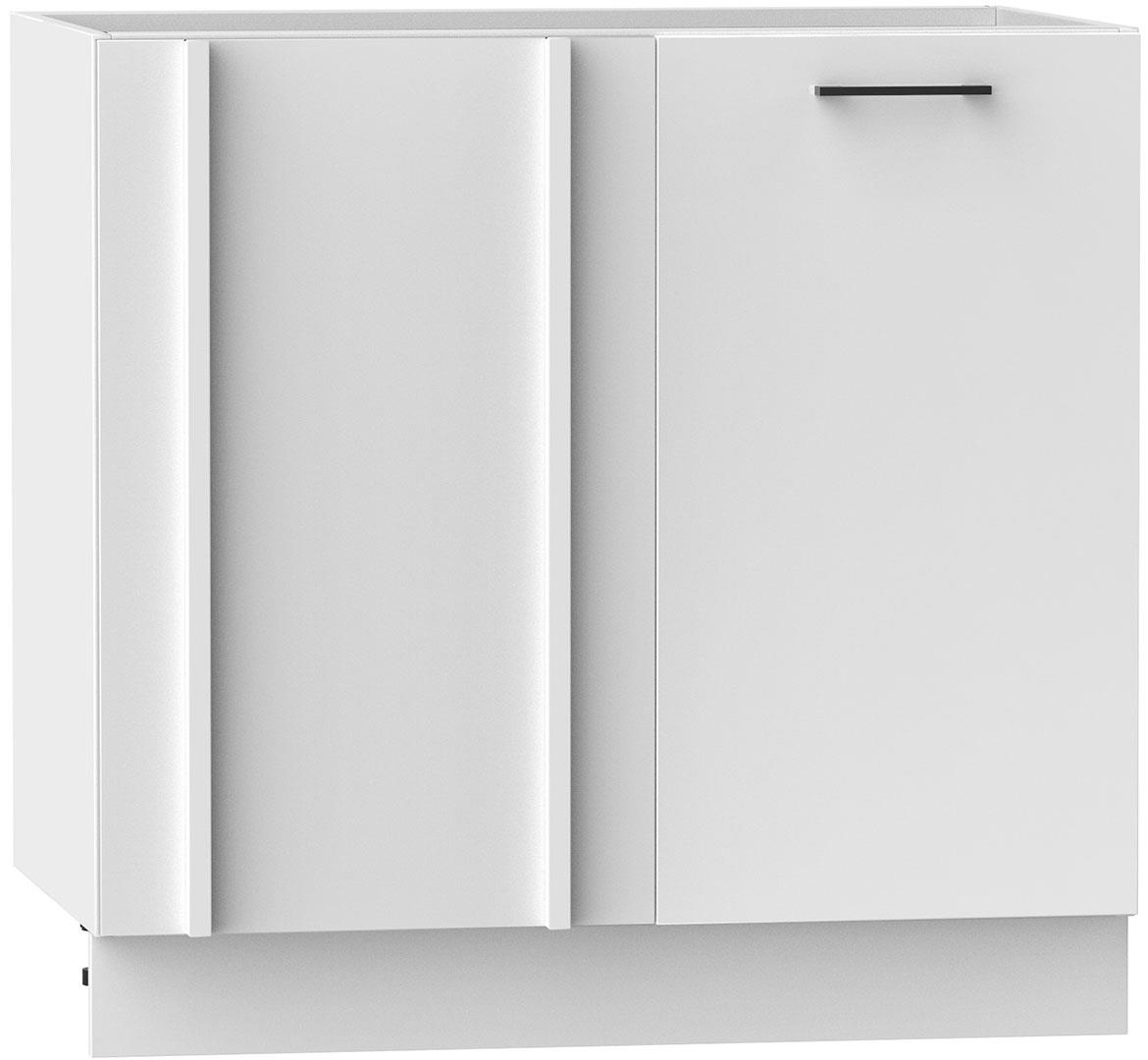 Oscar kutni kuhinjski element 90x56x82 mat bijeli/bijeli visoki sjaj