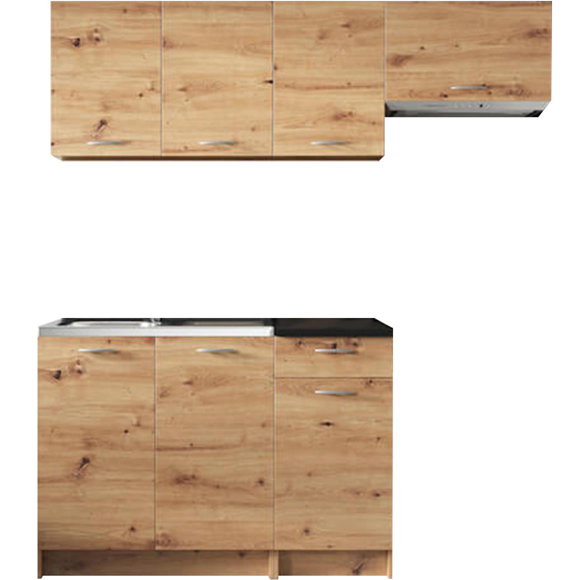 Mela blok kuhinja 180x44,6x200 natur (artisan hrast)