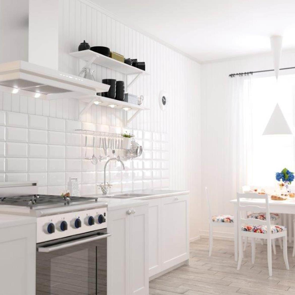 Glazura Metrotiles white glossy 10/20