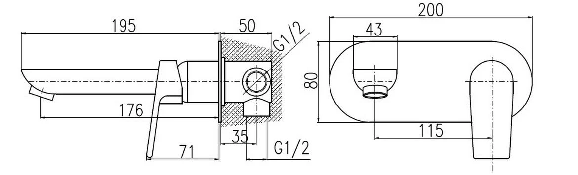 CO135CMATZ COLORADO POGLEDNA MJEŠALICA ZA UMIVAONIK CRNA
