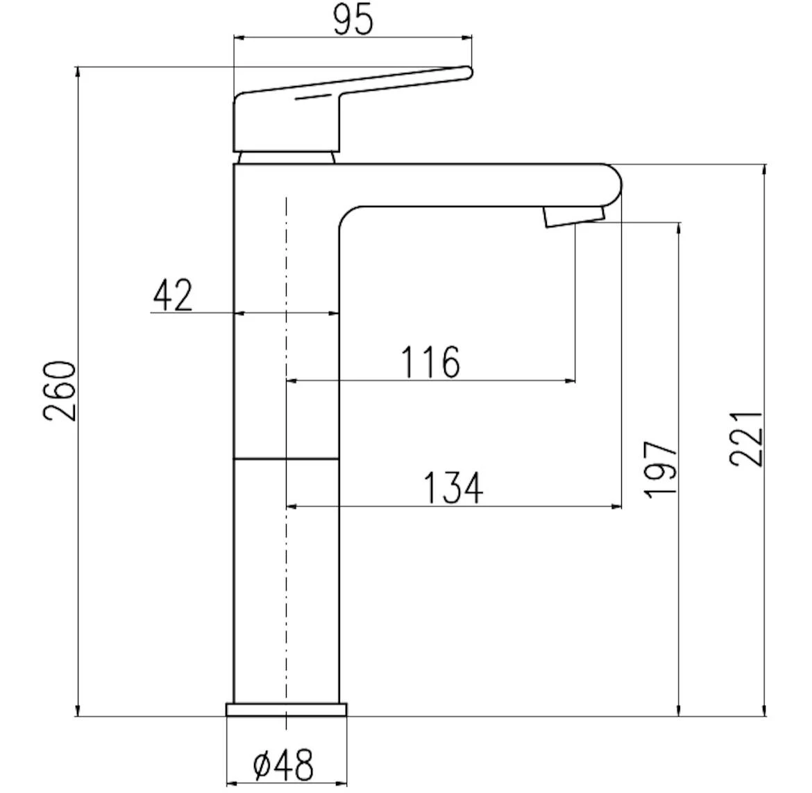 Visokostojeca miješalica za umivaonik Colorado CO226.0