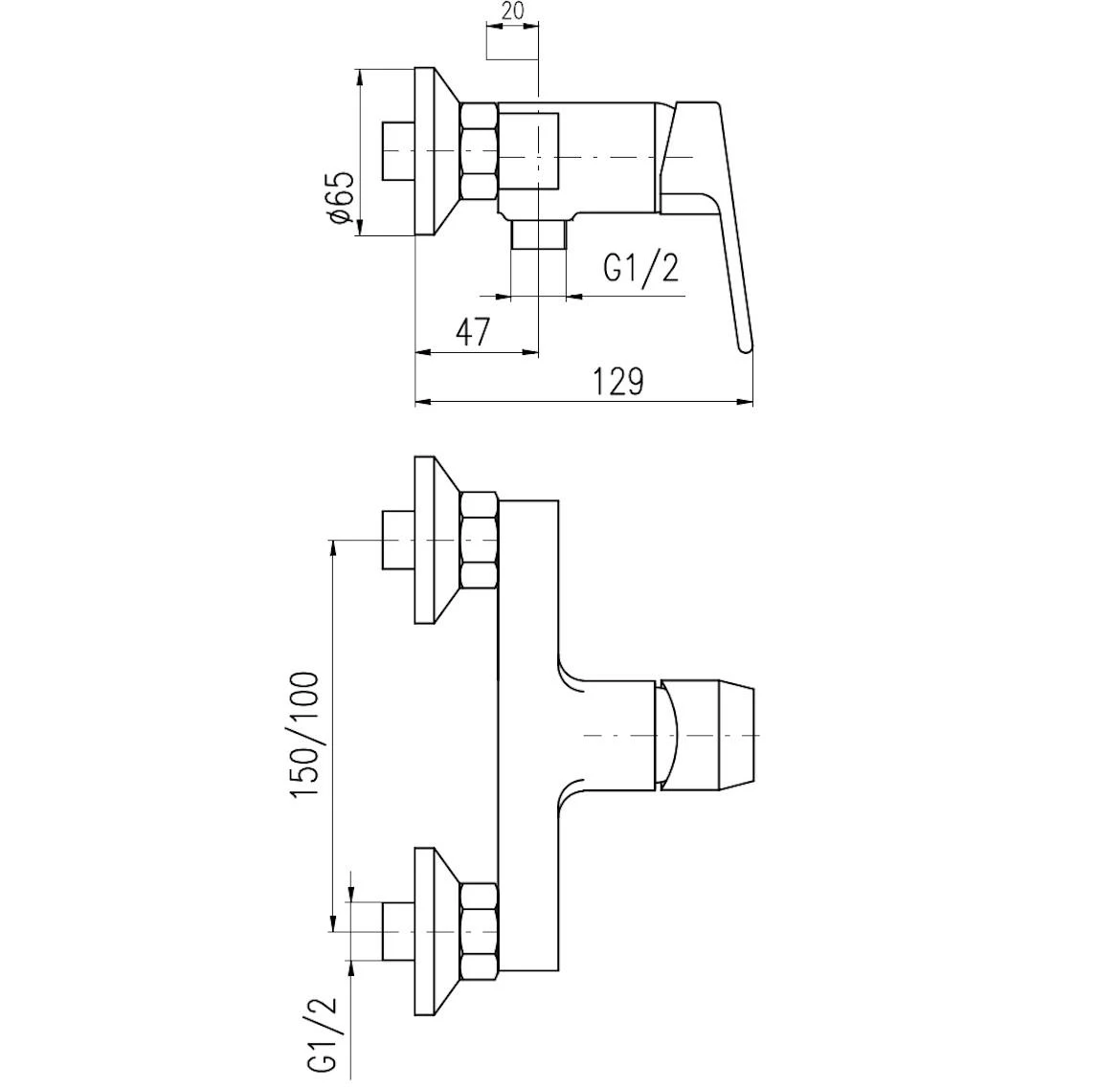 Zidna miješalica za tuš Colorado CO281.5