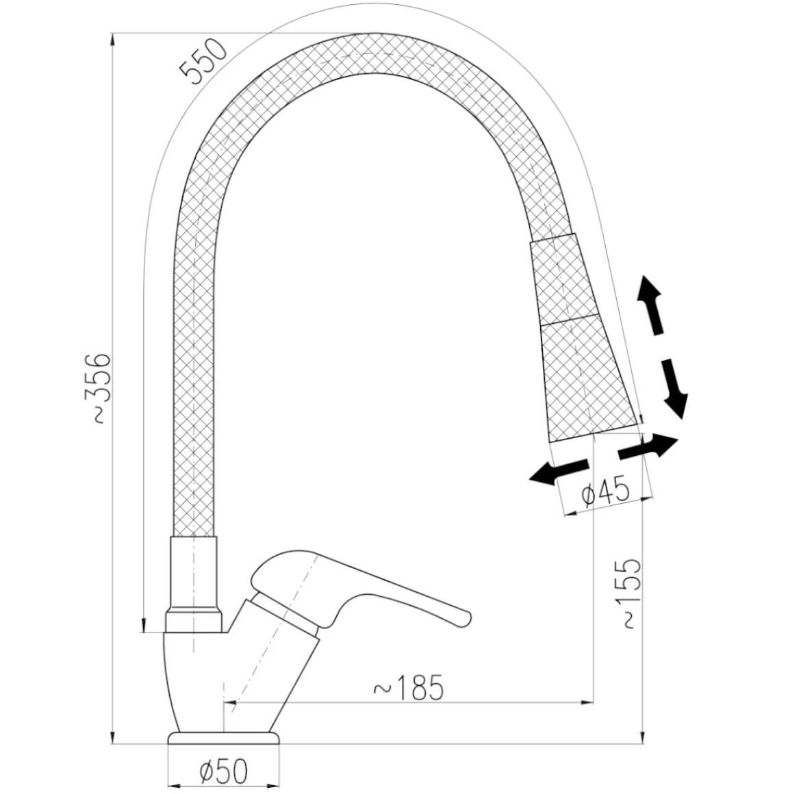 Sazava Flexi SA 006.0 / 13 samostojeca miješalica za sudoper