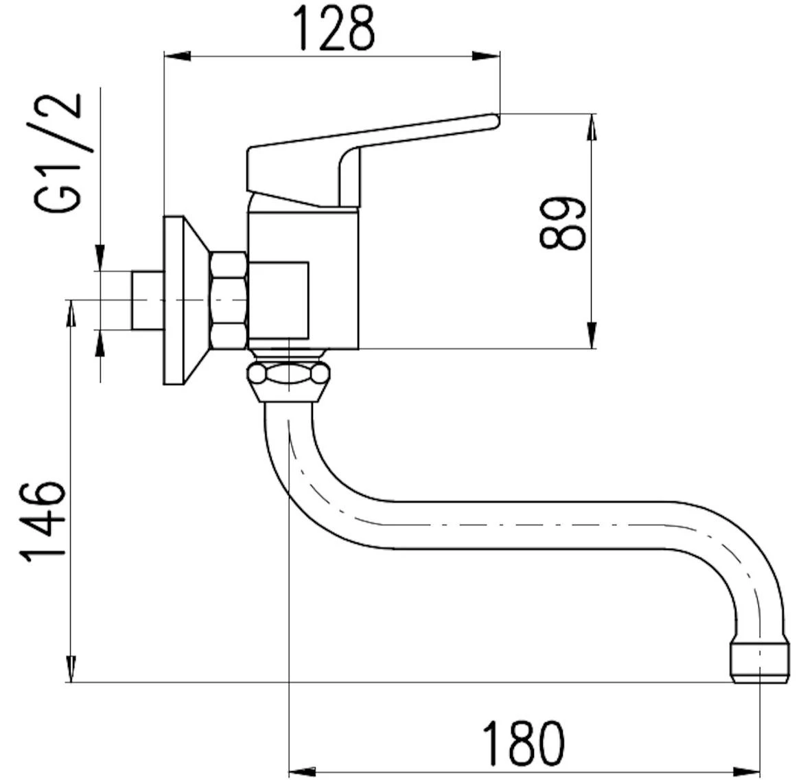 Zidna mešalica za sudoper i umivaonik Colorado CO201.5 / 21