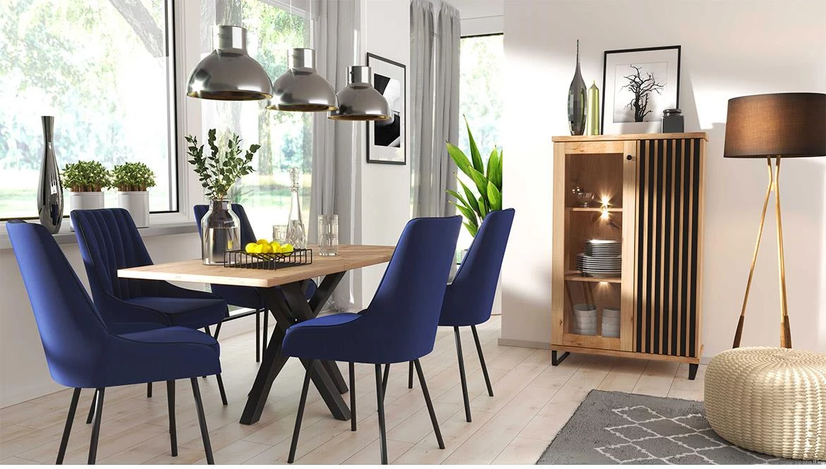 Cali crne noge za komodu 4 fioke+2 vrata, TV komodu 160 cm, ugaonu komodu